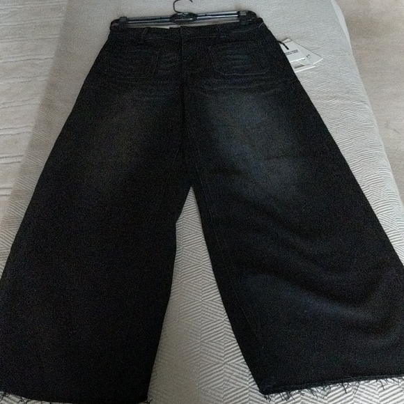 Women's Black Wide-Leg Jeans OAT NY - Picture 2 of 12
